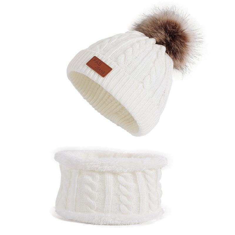 Children's Fashion Simple Hat Scarf Set by My Store