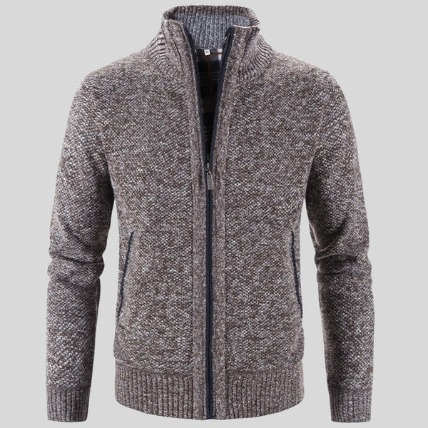 Men's Solid Color Stand Collar Cardigan Jacket by My Store