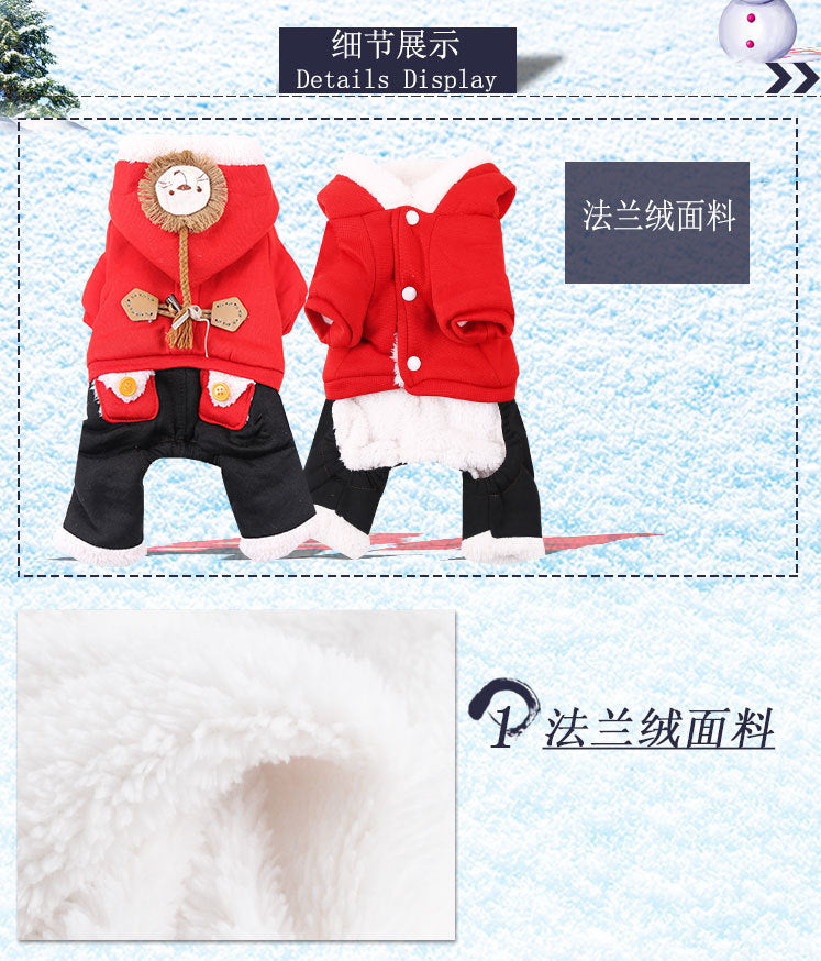 Cross-Border Pet Dog Clothes, Cat Autumn and Winter Four-Legged Cotton Coat, Cartoon Transformation Clothing, Cat Clothing, Dog Clothing Supplies by DERILUJA LLC