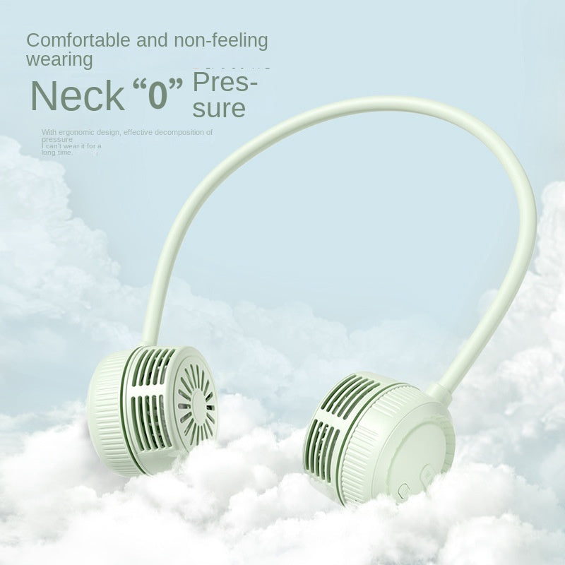 Foldable Neck Fan Portable Silent USB Charging Outdoor Sports Turbine Bladeless Mini Neck Fan by eprolo