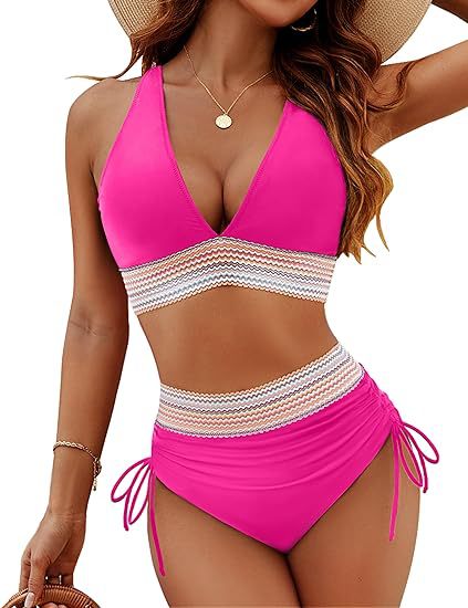 Fashion Women's High Waist Bikini Split Suit by DERILUJA LLC
