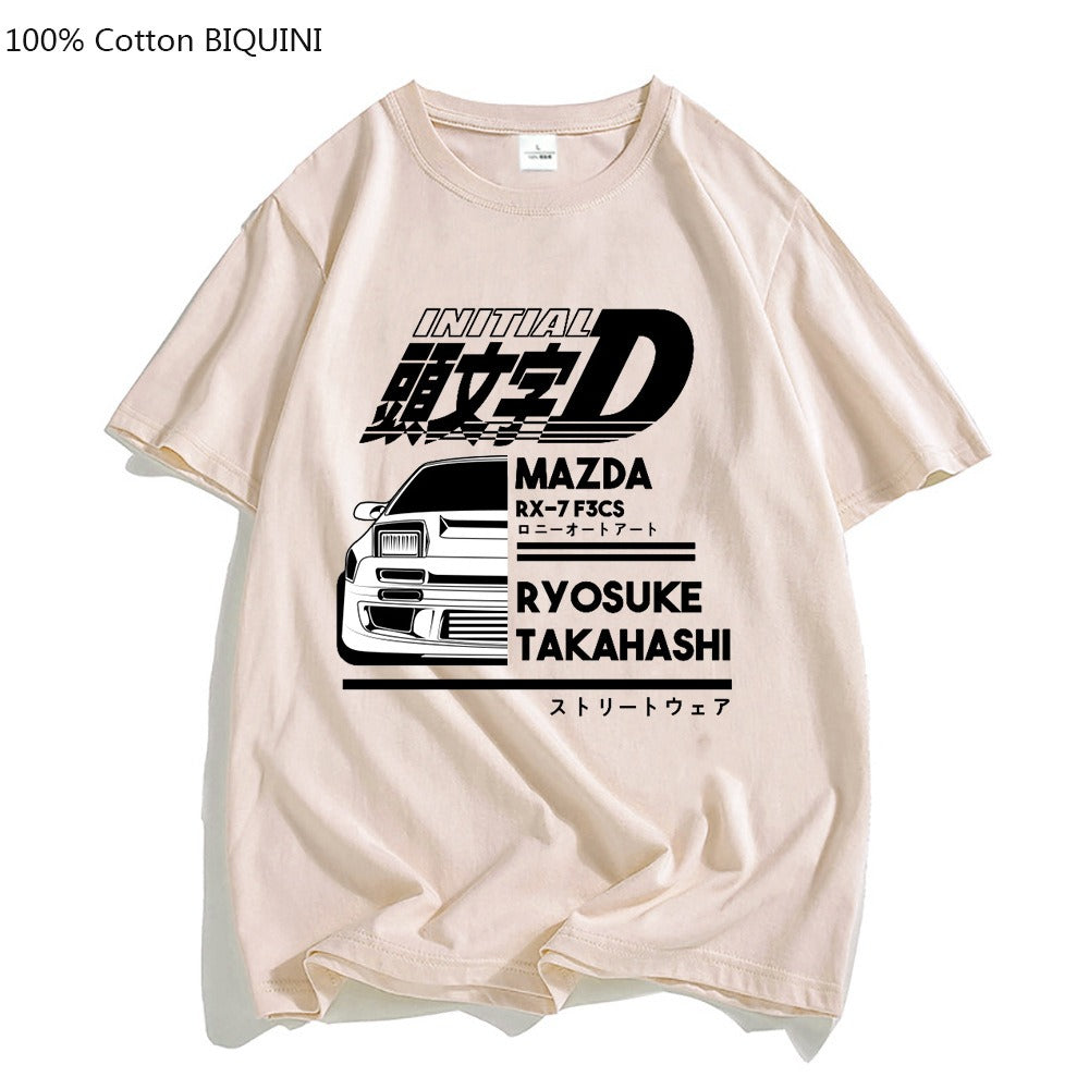 AE86 Initial D Anime T-shirt O-Neck Short Sleeves T