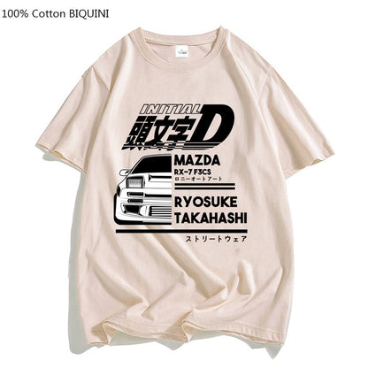 AE86 Initial D Anime T-shirt O-Neck Short Sleeves T