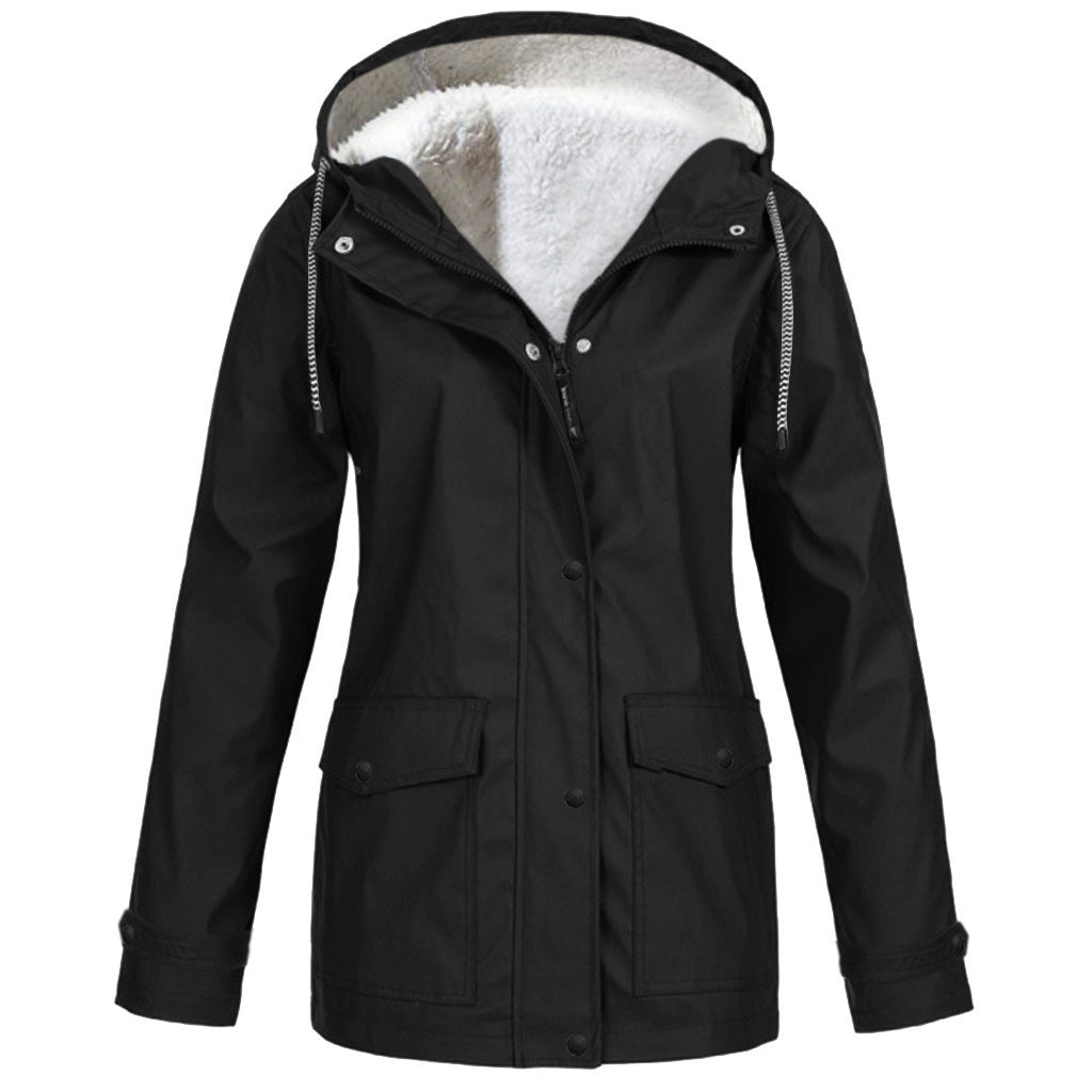 Fleece Jacket Outdoor Mountaineering Hooded Coat Winter Outwear by My Store