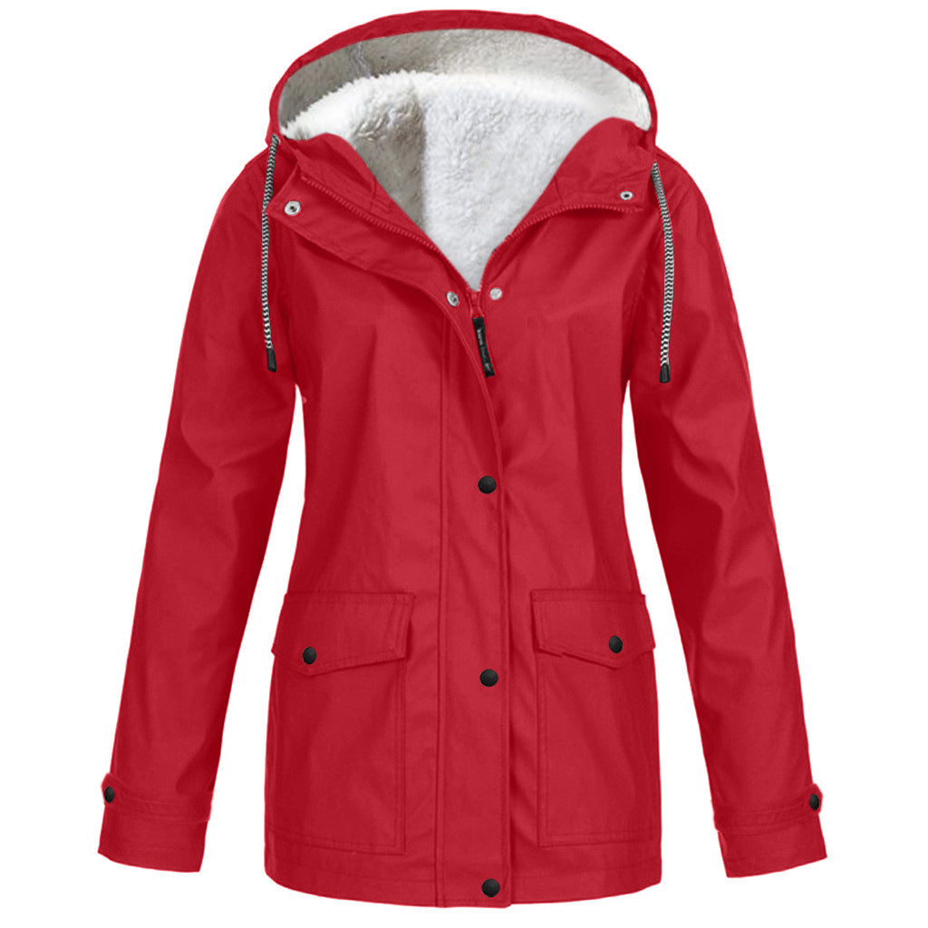 Fleece Jacket Outdoor Mountaineering Hooded Coat Winter Outwear by My Store