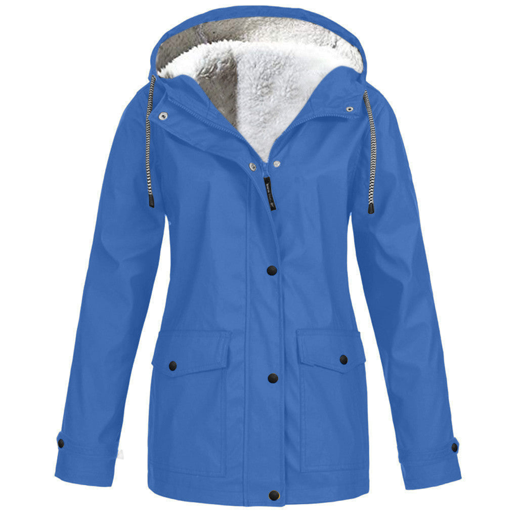 Fleece Jacket Outdoor Mountaineering Hooded Coat Winter Outwear by My Store
