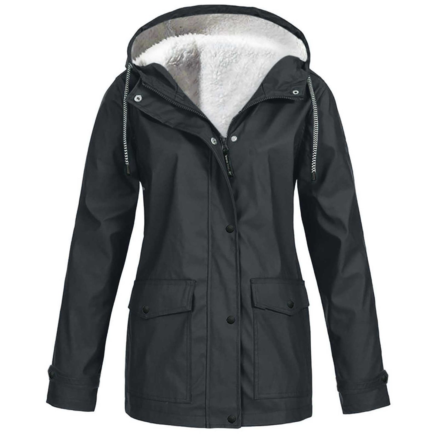 Fleece Jacket Outdoor Mountaineering Hooded Coat Winter Outwear by My Store