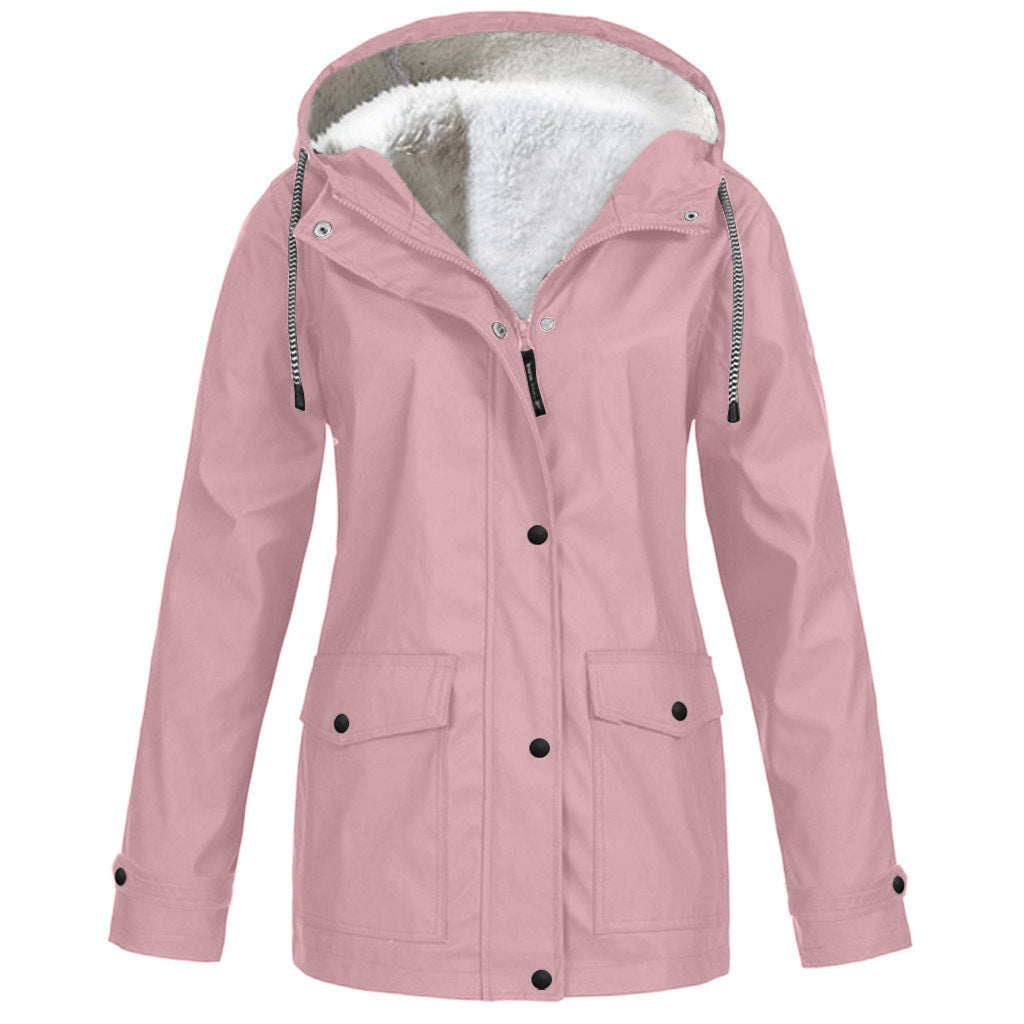 Fleece Jacket Outdoor Mountaineering Hooded Coat Winter Outwear by My Store