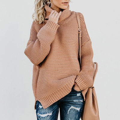 Pure Color Casual Loose High Collar Style Women'S Clothing Wholesale by DERILUJA LLC