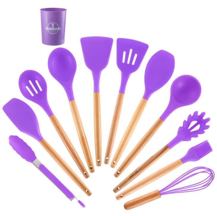 Silicone Kitchen Cooking Utensil Set Standard Non-Stick Silica Heat Resistance Kitchen Tool Accessories by eprolo
