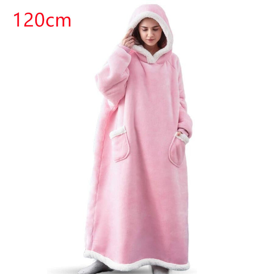Winter TV Hoodie Blanket Winter Warm Home Clothes Women Men Oversized Pullover With Pockets by DERILUJA LLC