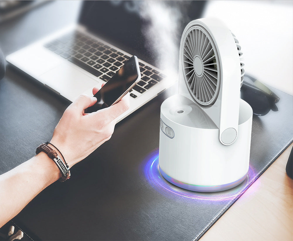 USB Charging Humidification Spray Small Fan Desktop Cooling Cooling Water Supply Fan Mini Portable Small Fan by eprolo