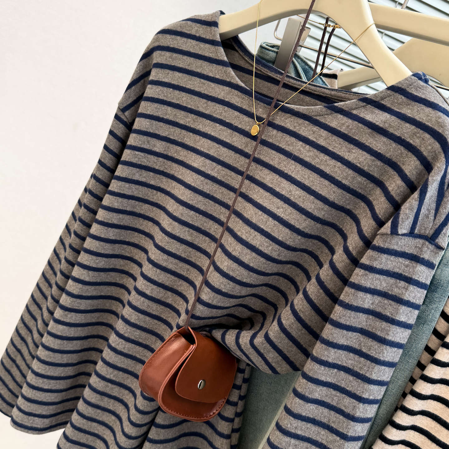 Style Brushed Long Sleeve T-Shirt for Women Plus Size Loose FitInner Wear or Outer Wear Striped by eprolo
