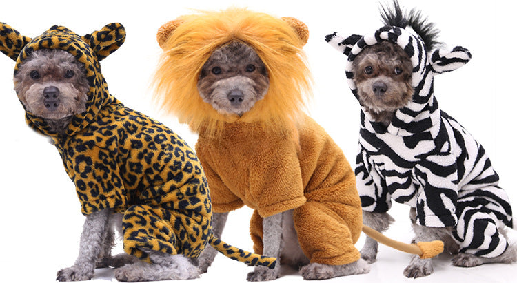 Cross-Border Pet Dog Clothes, Cat Autumn and Winter Four-Legged Cotton Coat, Cartoon Transformation Clothing, Cat Clothing, Dog Clothing Supplies by DERILUJA LLC