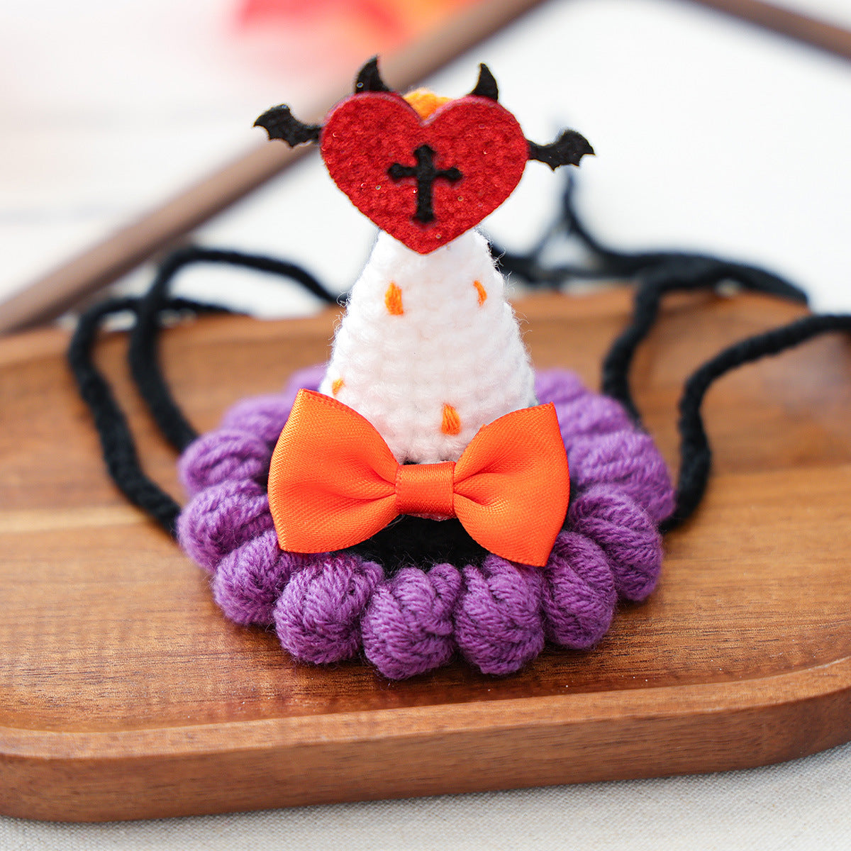 Pet Accessories Hat Halloween Festival Small Size Wizard Pumpkin Hat for Dogs and Cats Knit Hat for Small Dogs by eprolo