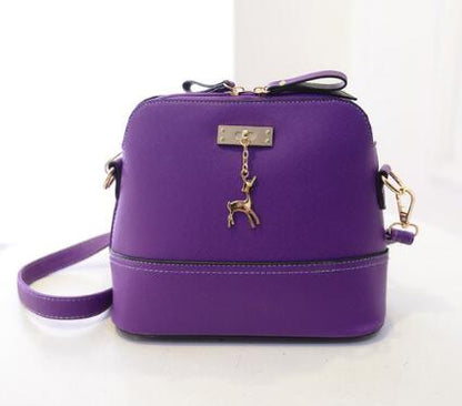 Women Leather Small Shoulder Bag Women Deer Spliced Collision Cross Body Bag Women SHhoulder Bags Girl Messenger Bag