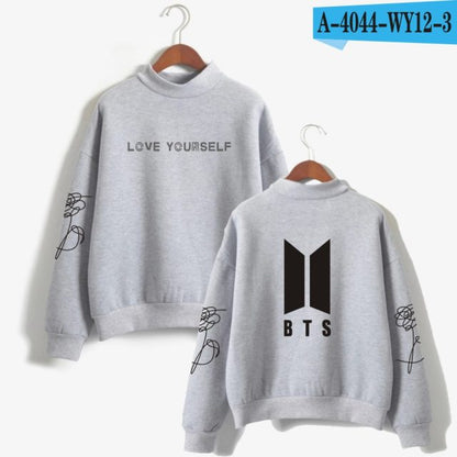 BTS Love Yourself Kpop Women Turtleneck Hoodies Sweatshirts Hoodies Streetwear Hip-Hop Bangtan Boys Jimin Clothes