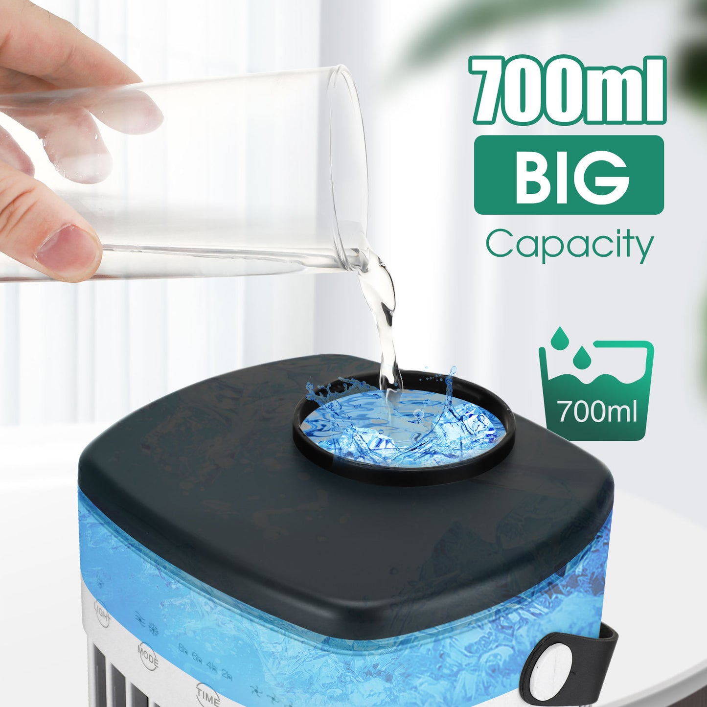 4-Speed Air Conditioning Fan USB Humidification Spray Cooling Fan Household Air Cooler Portable Electric Fan Mini by eprolo