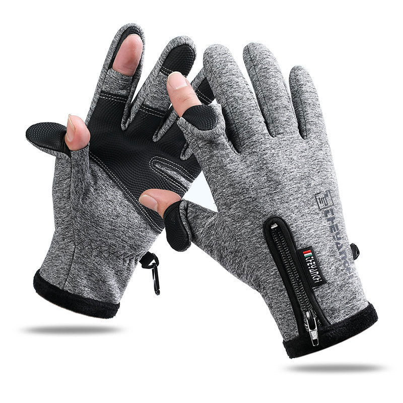 Opened-Finger Gloves Touchscreen Unisex Waterproof Windproof Warm Winter Gloves For Cycling Fishing Skiing by My Store