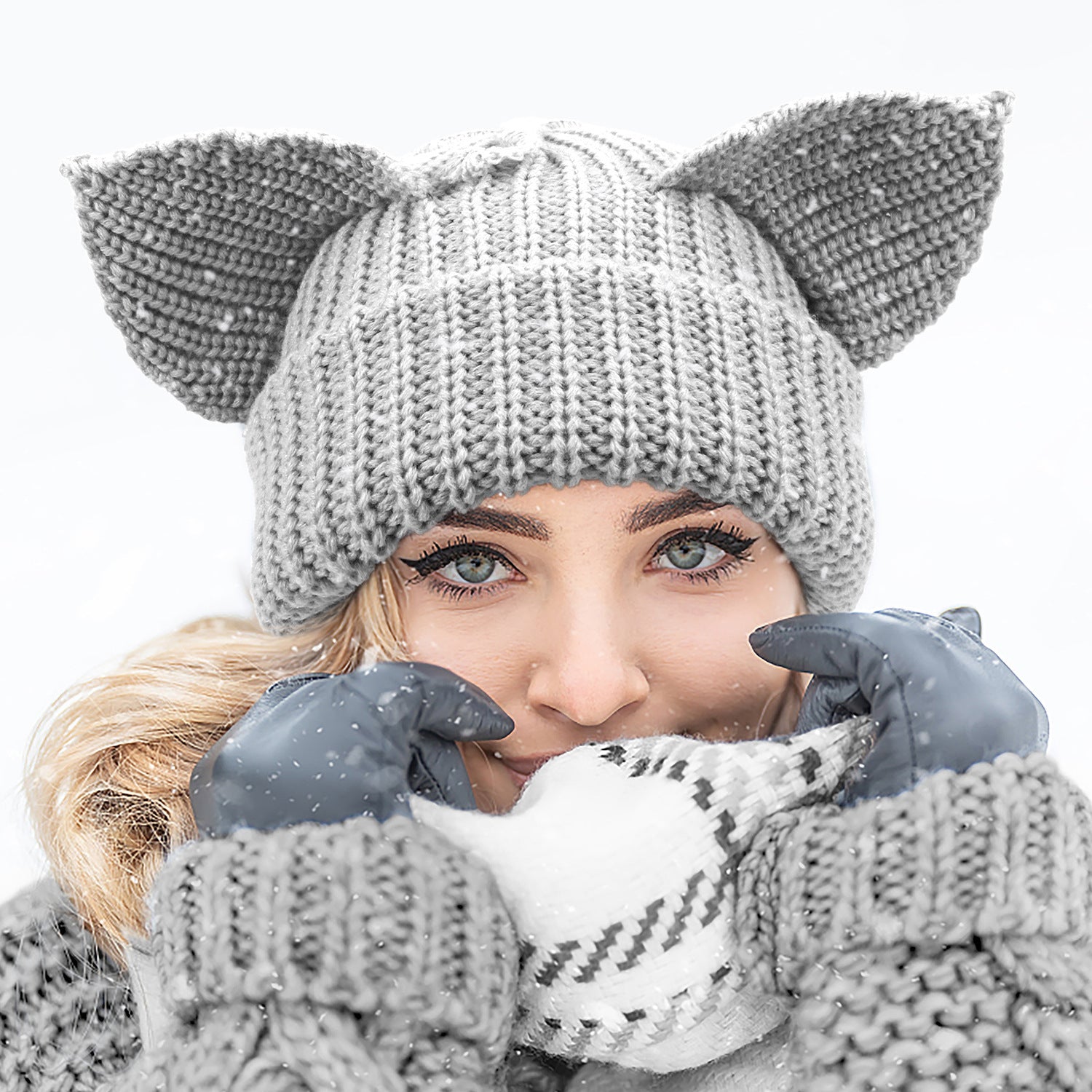 Devil Ears Thickened All Acrylic Knitted Hat by My Store