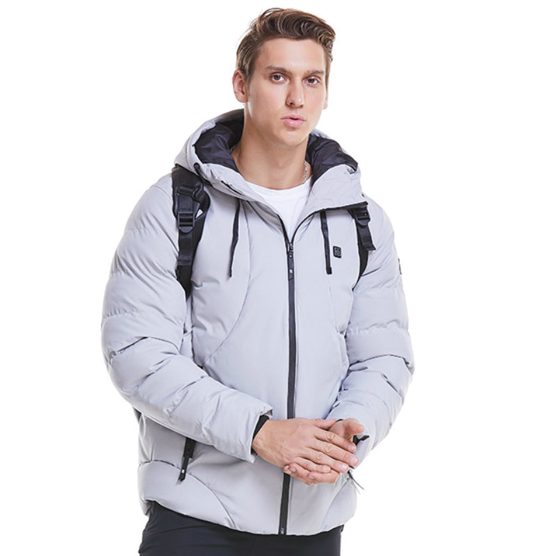 New Men Women Cotton Coat USB Smart Electric Heated Jackets Winter Thicken Down Hooded Outdoor Hiking Ski Clothing 7XL by DERILUJA LLC