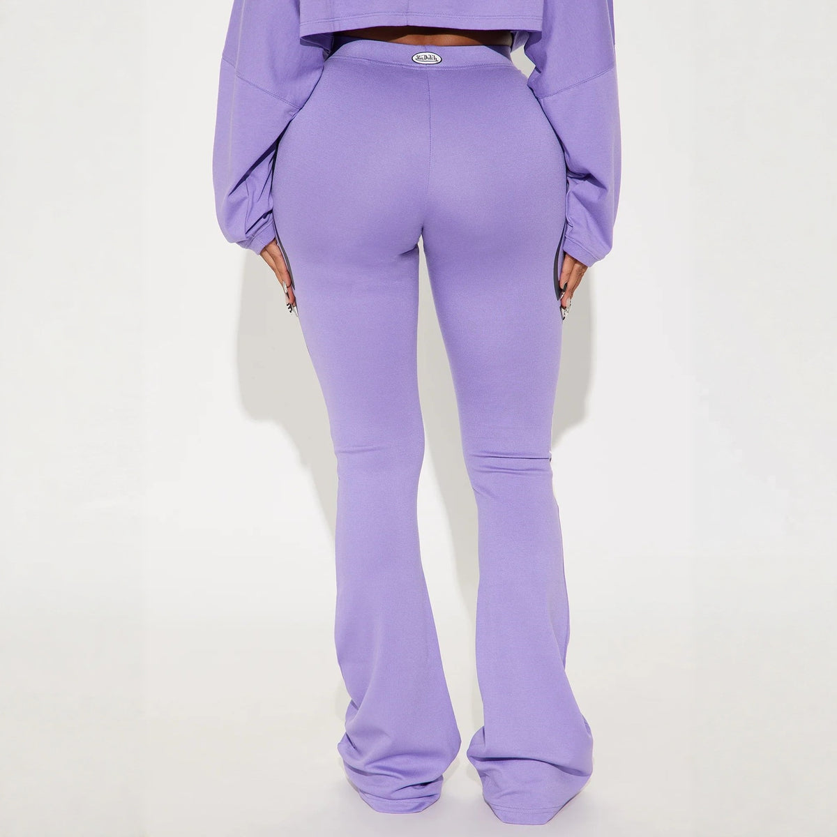 Womens Casual Solid-color Letter-print Cropped Top And Pants Set by DERILUJA LLC