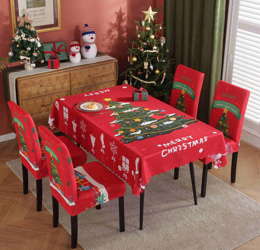 Christmas Chair Cover Digital Printed Tablecloth Chair Cover Waterproof And Oil Proof Christmas Tablecloth Christmas Chair Cover jd