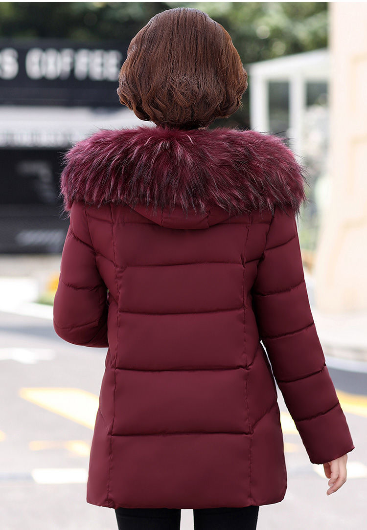 Women’s Plus-Size Mid-Length Padded Winter Coat – Warm Everyday Jacket