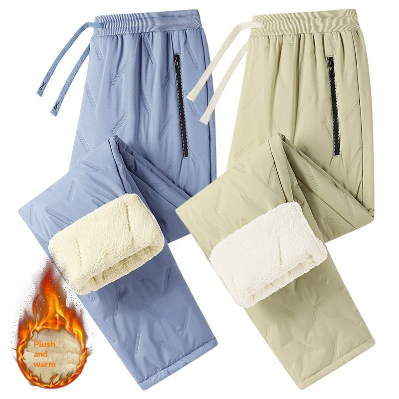 Cold-Weather Outdoor Cross-Border Sheepskin-Lined Cotton Trousers by DERILUJA LLC