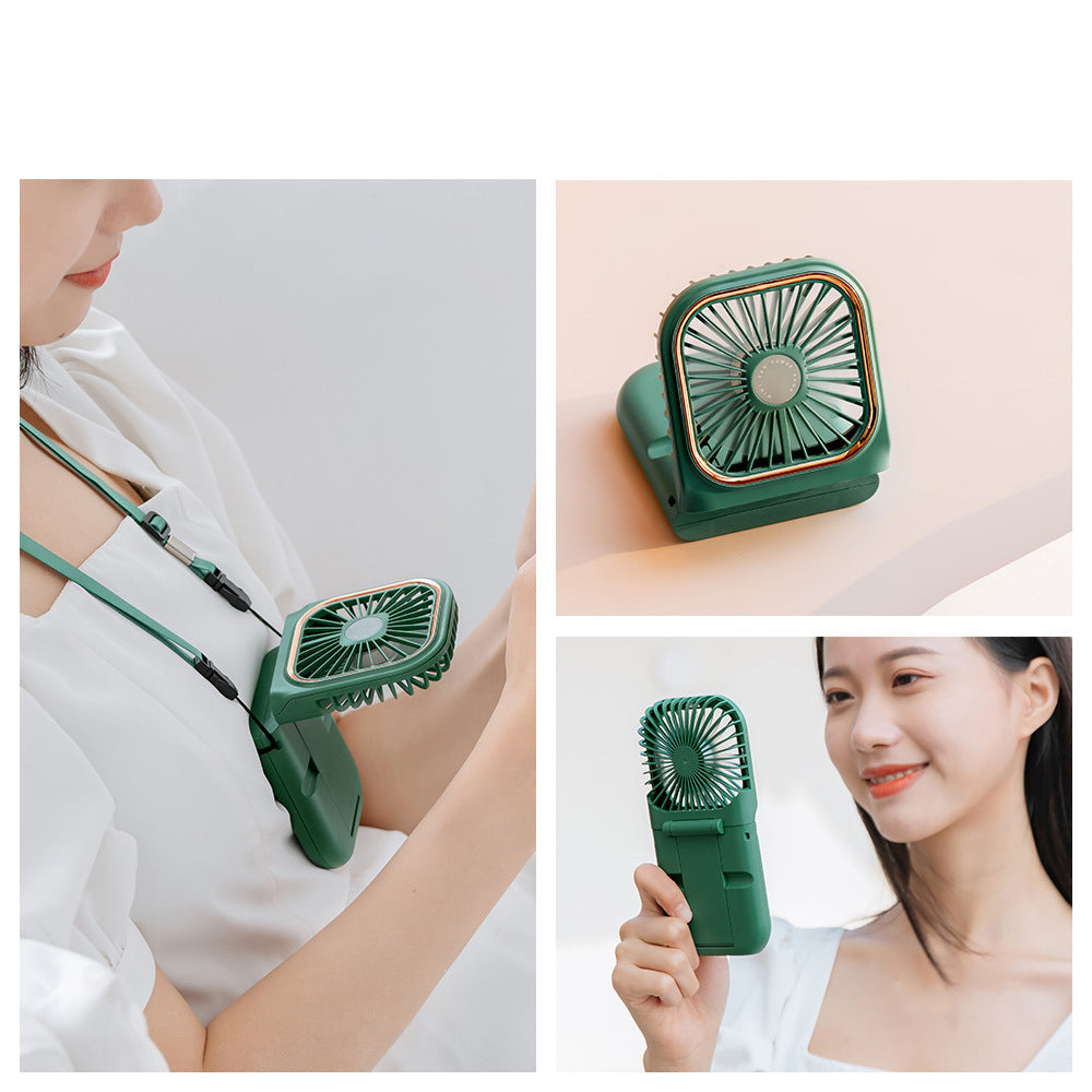 New Folding Hanging Neck Fan USB Charging Treasure Desktop Portable Mute Handheld Mini Fan by eprolo