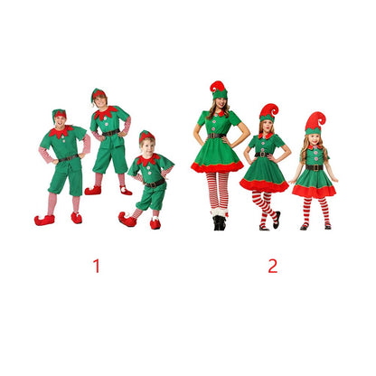 Adult Ladies/Kids Polyester Party Little Elf Cute Costume Christmas Funy Cosplay