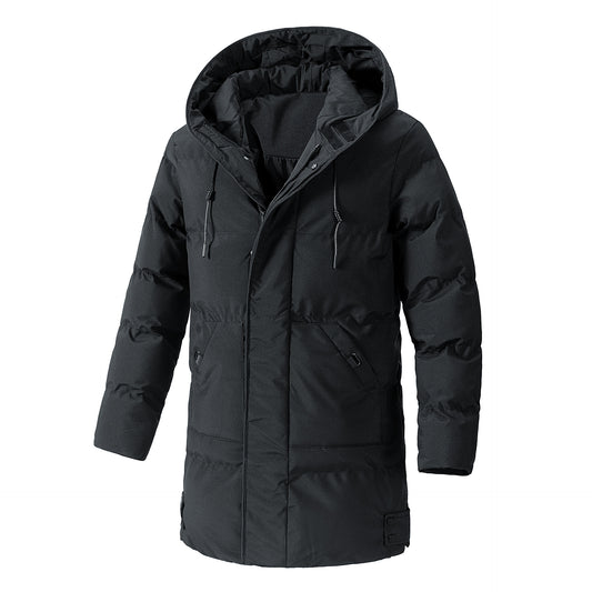 Winter simple cotton jacket plus size men's Korean version casual fashion versatile warm cotton jacket medium long men's by eprolo
