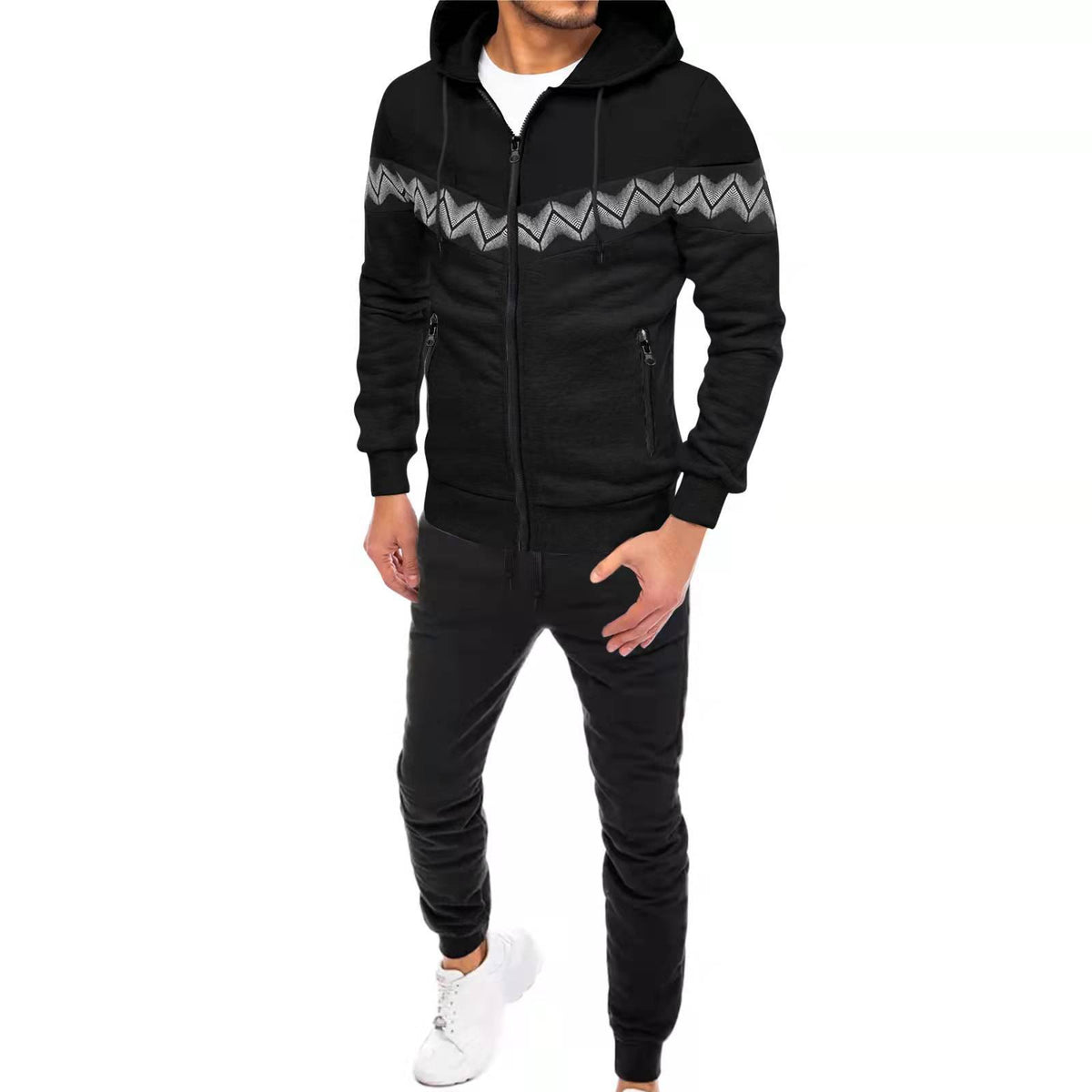 New Men's Cardigan Hooded Sweater Sportswear Casual Suit by DERILUJA LLC
