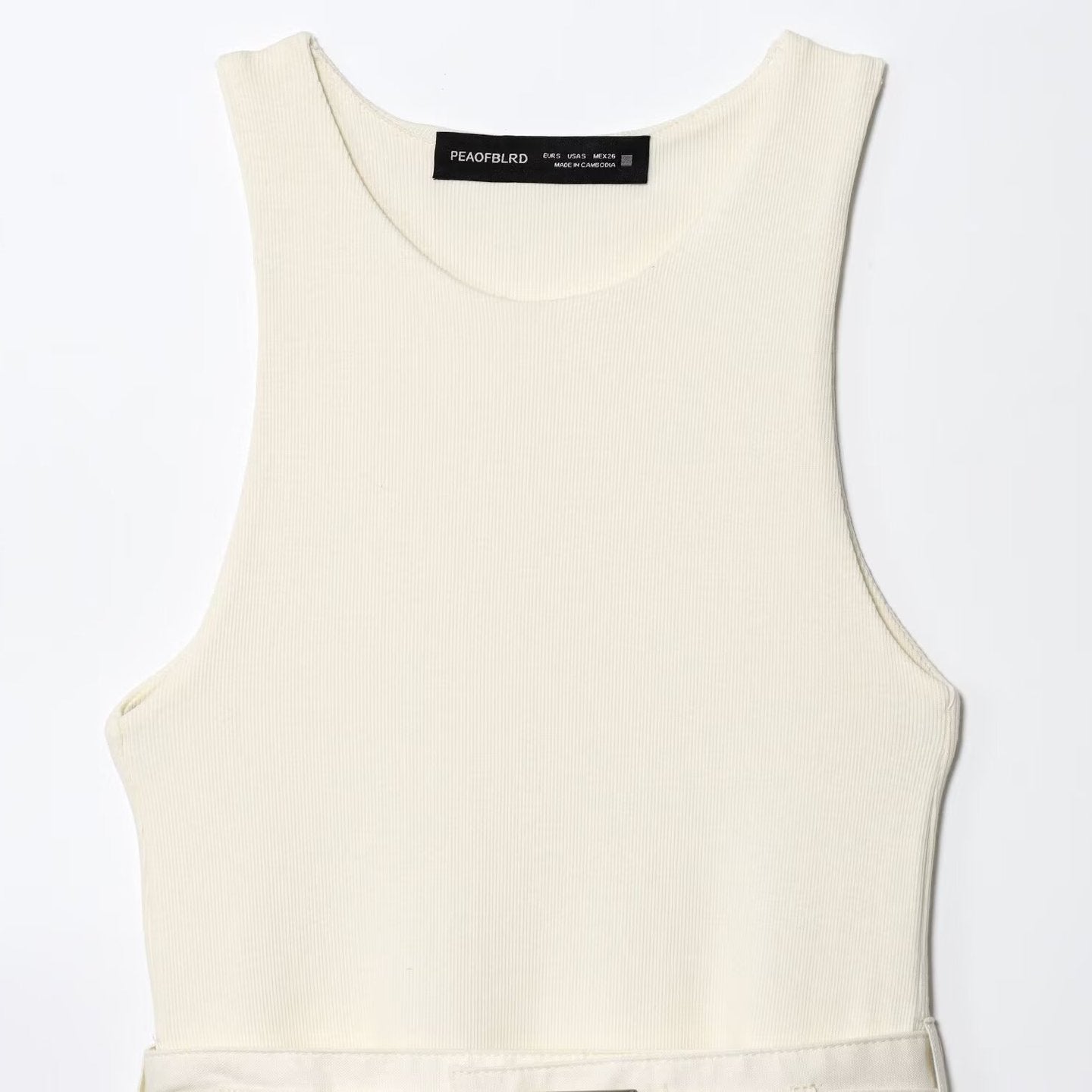 Sleeveless dress with waist belt and diagonal splicing by eprolo