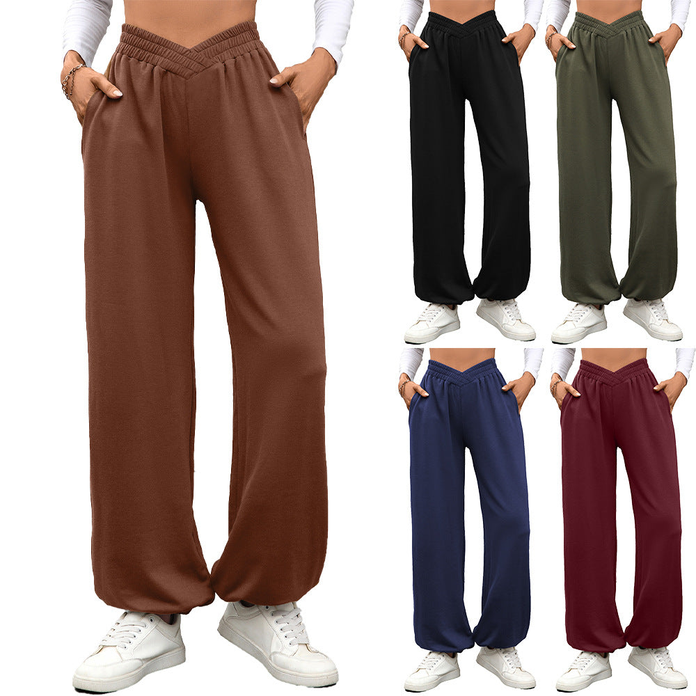 Loose Wide Leg Pants with Elastic Waist and Pockets for Women by eprolo