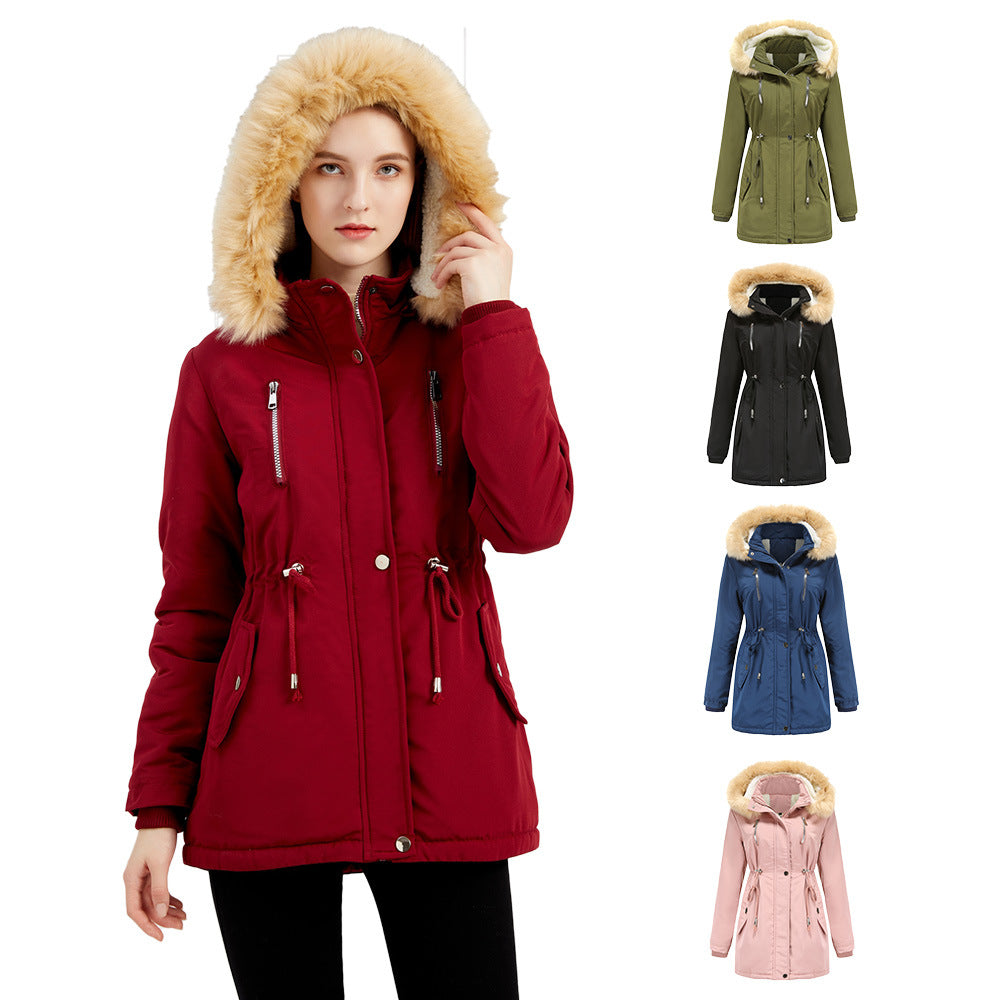 WInter Coat Detachable Hooded Feece Jacket Women by DERILUJA LLC