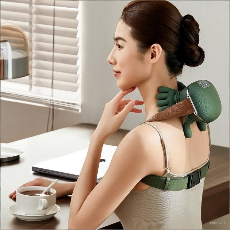 Multifunctional Home Heating Kneading Massage Shoulder Neck Massager for Cervical and Trapezius Muscle Automatic Massage Device by eprolo