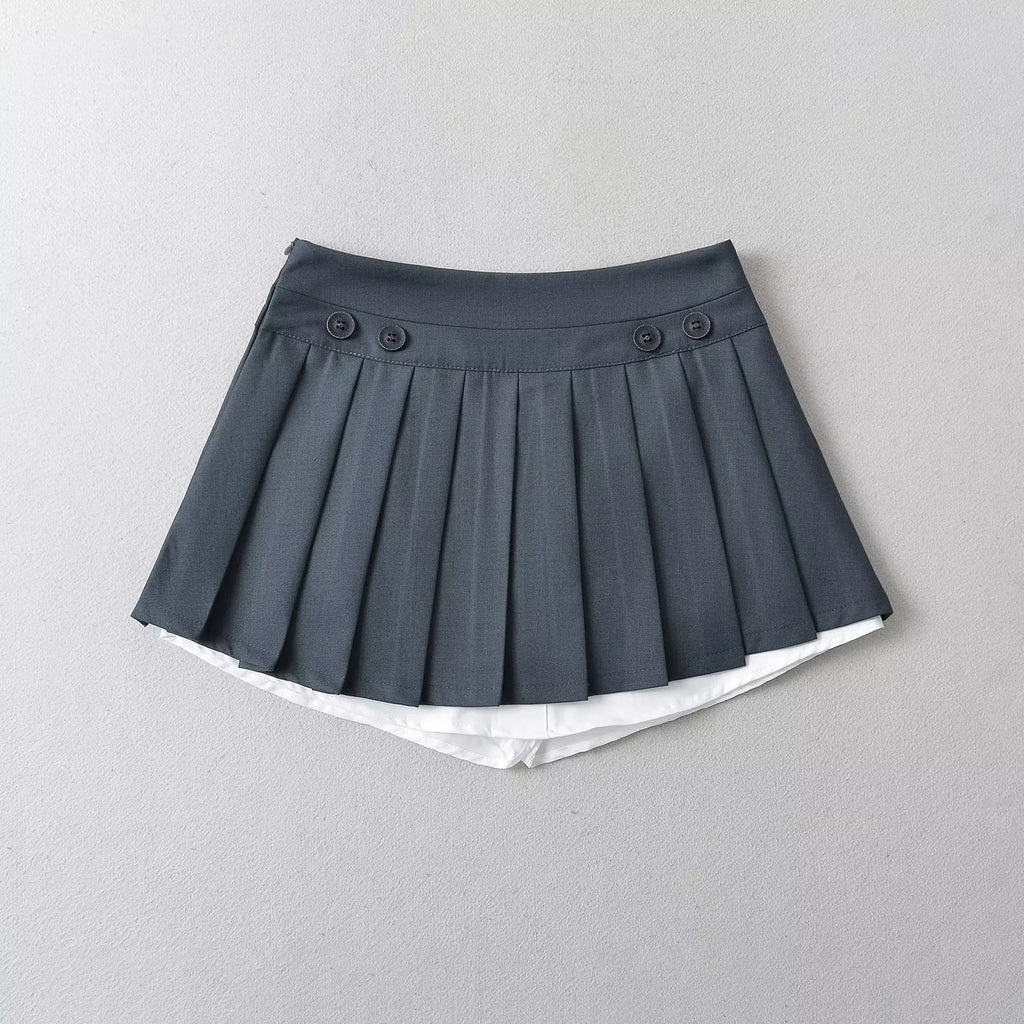 Fake two pleated dresses for women