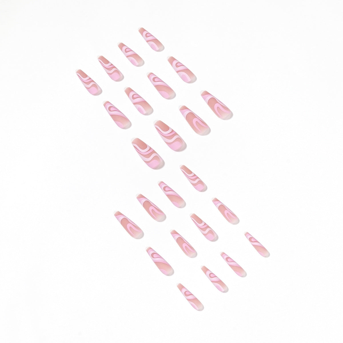 Rose Color Matching Line Press On Nail Fake Nail Patch Wearing Nail Finished Product by eprolo