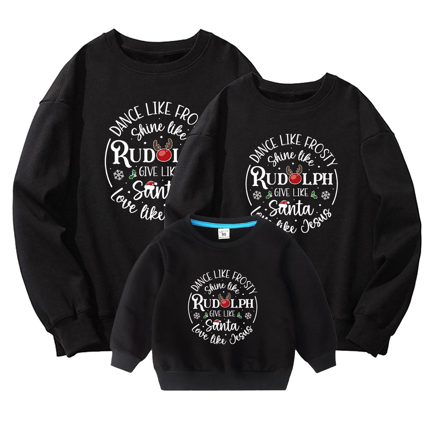 Parent-child Hoodie Pure Cotton T-shirt American Style New Year Christmas by eprolo