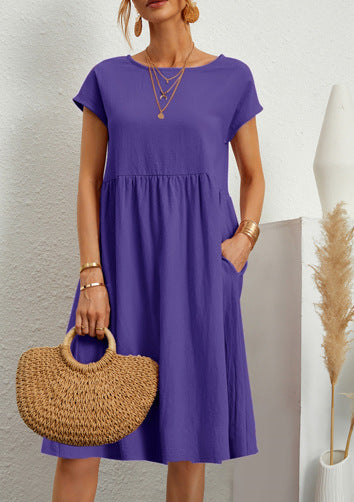 Women’s Summer A-Line Dress with Pockets by DERILUJA LLC
