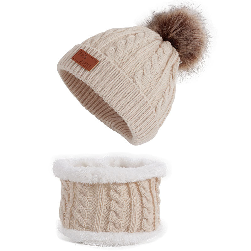 Children's Fashion Simple Hat Scarf Set by My Store