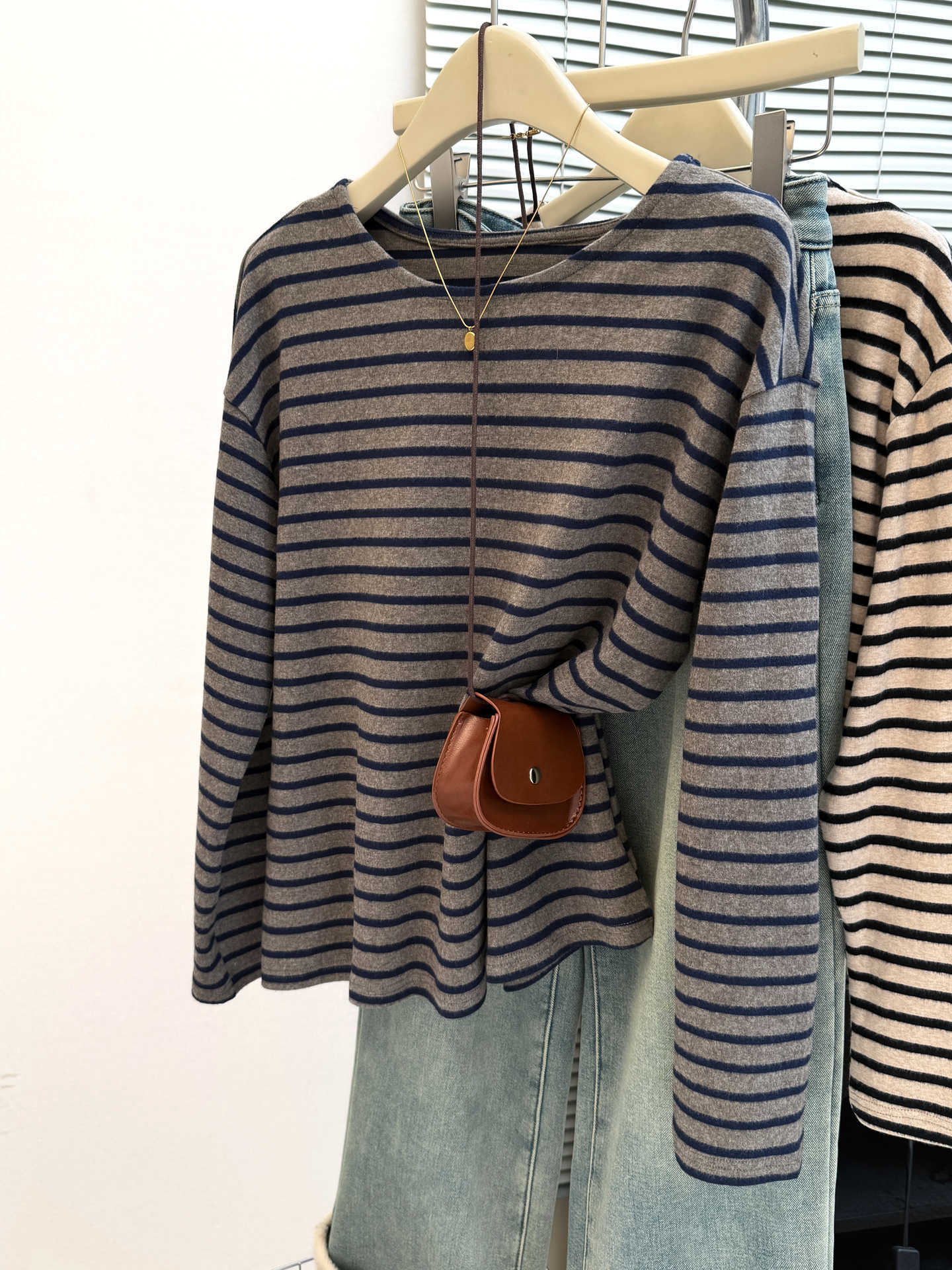 Style Brushed Long Sleeve T-Shirt for Women Plus Size Loose FitInner Wear or Outer Wear Striped by eprolo