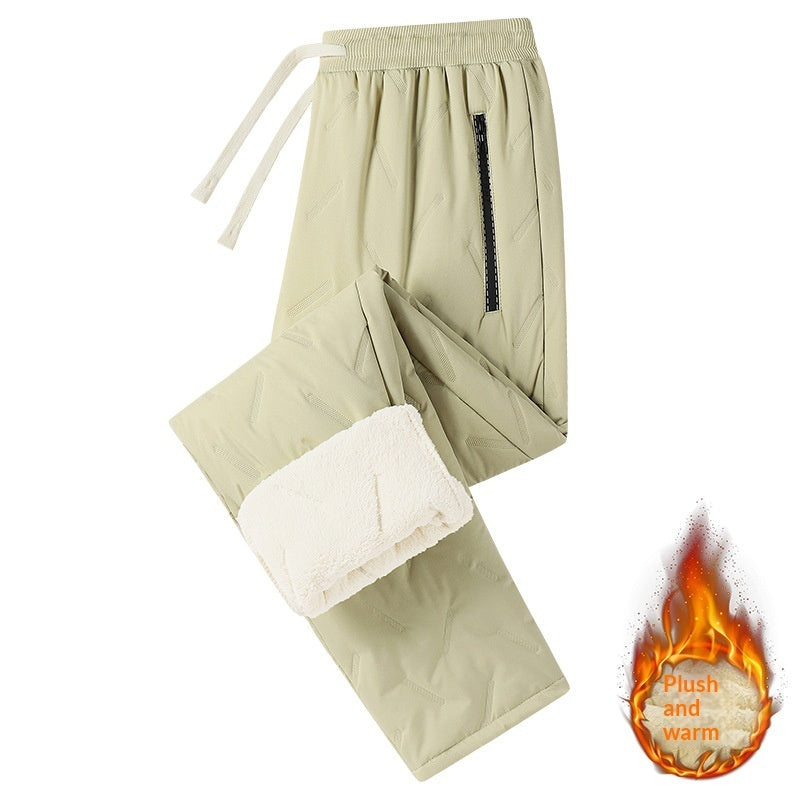Cold-Weather Outdoor Cross-Border Sheepskin-Lined Cotton Trousers by DERILUJA LLC