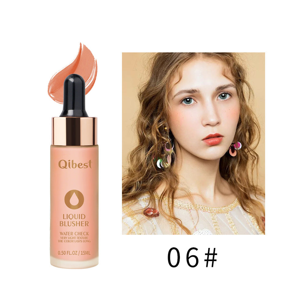 QIBEST Blush Cream Nude Makeup Moisturizing Brighten Skin Color Natural Contouring Blush Powder Rouge Liquid Blush