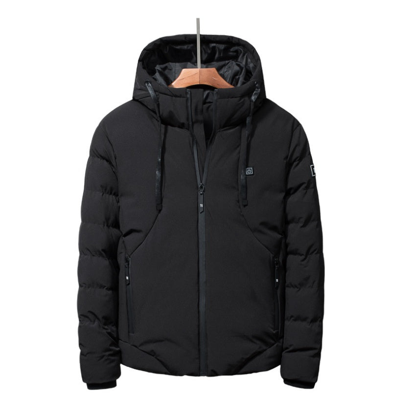 New Men Women Cotton Coat USB Smart Electric Heated Jackets Winter Thicken Down Hooded Outdoor Hiking Ski Clothing 7XL by DERILUJA LLC
