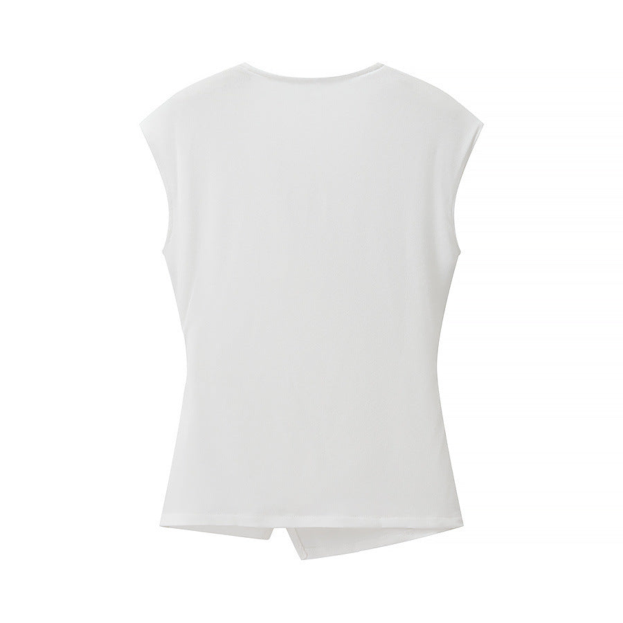 Pin texture sleeveless top+pants set by eprolo