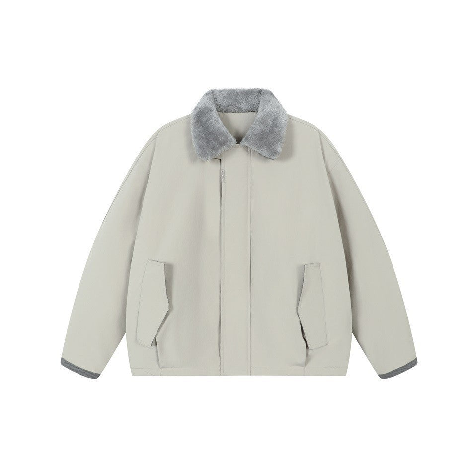 Cotton Coat Loose Warm Winter Jacket with Fur Collar by eprolo