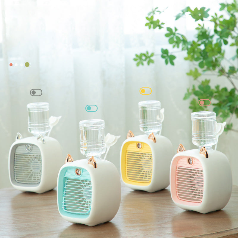 Humidifying Spray Mini Fan Office Desktop Air Cooler USB Charging Portable Desktop Small Fan by eprolo