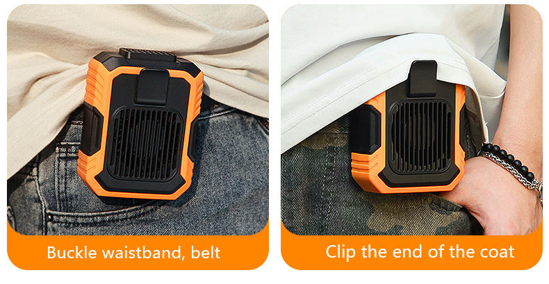 Hanging clip type fan waist mounted leaf free lazy person USB charging outdoor portable mini desktop handheld small fan by eprolo